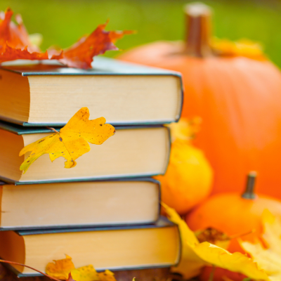 Books and pumpkin