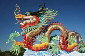 brightly colored chinese dragon 